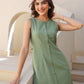 Janasya Dark Cotton Solid A-Line Dress | Swadesiicart