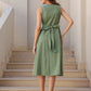 Janasya Dark Cotton Solid A-Line Dress | Swadesiicart