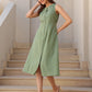 Janasya Dark Cotton Solid A-Line Dress | Swadesiicart