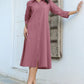Janasya Dark Cotton Solid A-Line Dress | Swadesiicart