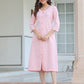 Janasya Light Cotton Solid A-Line Dress | Swadesiicart