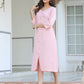 Janasya Light Cotton Solid A-Line Dress | Swadesiicart