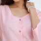 Janasya Light Cotton Solid A-Line Dress | Swadesiicart