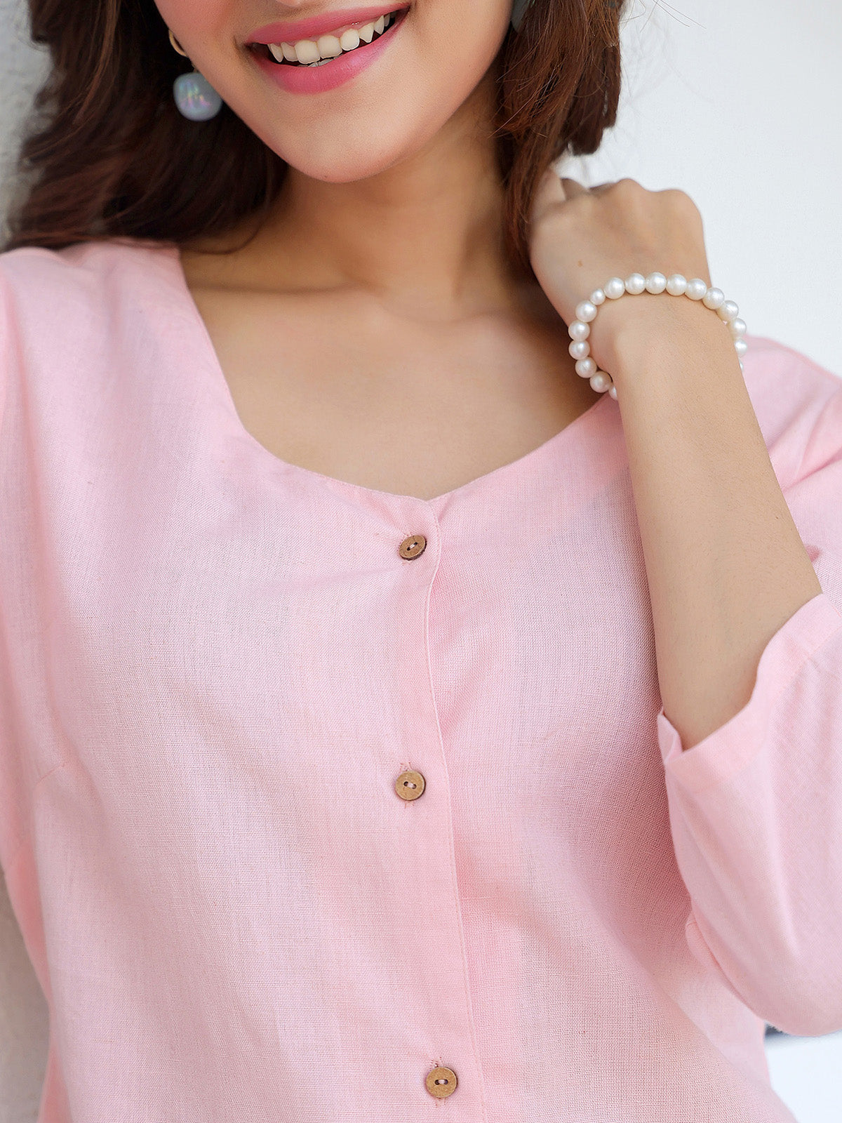 Janasya Light Cotton Solid A-Line Dress | Swadesiicart