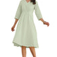 Janasya Light Cotton Solid A-Line Dress | Swadesiicart