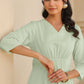 Janasya Light Cotton Solid A-Line Dress | Swadesiicart