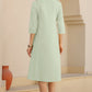 Janasya Light Cotton Solid A-Line Dress | Swadesiicart