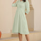 Janasya Light Cotton Solid A-Line Dress | Swadesiicart