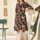 Janasya Dark Rayon Floral A-Line Dress | Swadesiicart