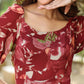 Janasya Dark Rayon Floral A-Line Dress | Swadesiicart