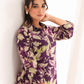 Janasya Dark Cotton Floral A-Line Dress | Swadesiicart