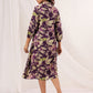 Janasya Dark Cotton Floral A-Line Dress | Swadesiicart