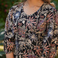 Janasya Dark Cotton Floral A-Line Dress | Swadesiicart