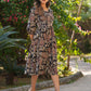 Janasya Dark Cotton Floral A-Line Dress | Swadesiicart