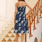Janasya Dark Cotton Floral Fit & Flare Dress | Swadesiicart