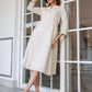 Janasya Light Cotton Schiffli A-Line Dress | Swadesiicart