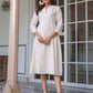 Janasya Light Cotton Schiffli A-Line Dress | Swadesiicart