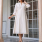 Janasya Light Cotton Schiffli A-Line Dress | Swadesiicart