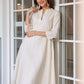 Janasya Light Cotton Schiffli A-Line Dress | Swadesiicart