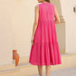 Janasya Bright Cotton Schiffli Fit & Flare Dress | Swadesiicart