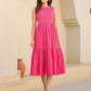 Janasya Bright Cotton Schiffli Fit & Flare Dress | Swadesiicart