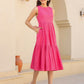 Janasya Bright Cotton Schiffli Fit & Flare Dress | Swadesiicart