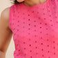 Janasya Bright Cotton Schiffli Fit & Flare Dress | Swadesiicart