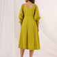 Janasya Dark Cotton Schiffli A-Line Dress | Swadesiicart