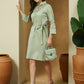 Janasya Light Cotton Yoke Design A-Line Dress | Swadesiicart