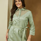 Janasya Light Cotton Yoke Design A-Line Dress | Swadesiicart