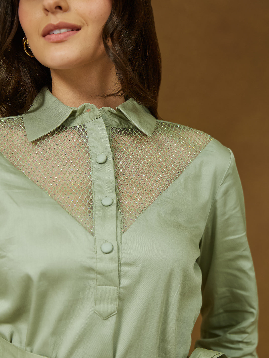 Janasya Light Cotton Yoke Design A-Line Dress | Swadesiicart