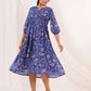 Janasya Dark Georgette Floral A-Line Dress | Swadesiicart