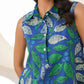 Janasya Dark Cotton Tropical A-Line Dress | Swadesiicart
