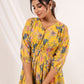 Janasya Bright Georgette Floral A-Line Dress | Swadesiicart