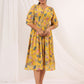 Janasya Bright Georgette Floral A-Line Dress | Swadesiicart