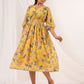Janasya Bright Georgette Floral A-Line Dress | Swadesiicart