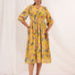 Janasya Bright Georgette Floral A-Line Dress | Swadesiicart