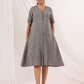 Janasya Dark Cotton Solid A-Line Dress | Swadesiicart