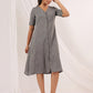 Janasya Dark Cotton Solid A-Line Dress | Swadesiicart
