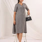 Janasya Dark Cotton Solid A-Line Dress | Swadesiicart