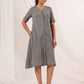 Janasya Dark Cotton Solid A-Line Dress | Swadesiicart
