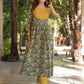 Janasya Dark Cotton Floral A-Line Kurta Set | Swadesiicart