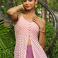 Janasya Light Georgette Striped Asymmetric Kurta Set | Swadesiicart