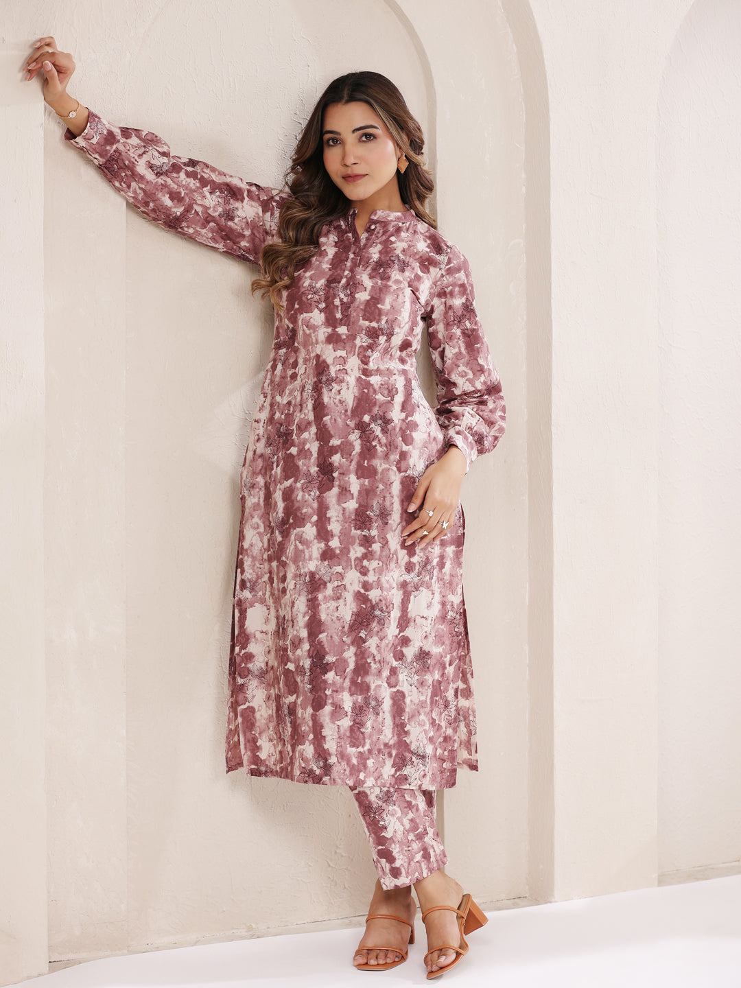 Janasya Light Cotton Tie & dye Straight Kurta Set | Swadesiicart