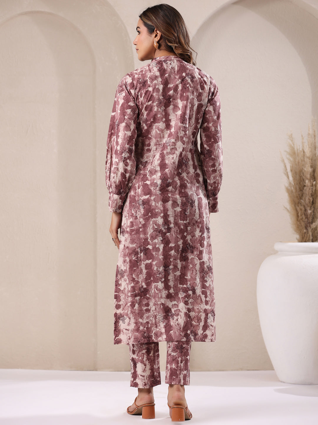 Janasya Light Cotton Tie & dye Straight Kurta Set | Swadesiicart