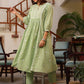 Janasya Light Cotton Embroidered A-Line Kurta Set | Swadesiicart