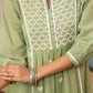 Janasya Light Cotton Embroidered A-Line Kurta Set | Swadesiicart