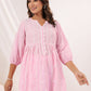 Janasya Light Cotton Embroidered A-Line Kurta Set | Swadesiicart