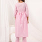 Janasya Light Cotton Embroidered A-Line Kurta Set | Swadesiicart
