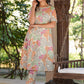 Janasya Light Cotton Floral A-Line Kurta Set | Swadesiicart